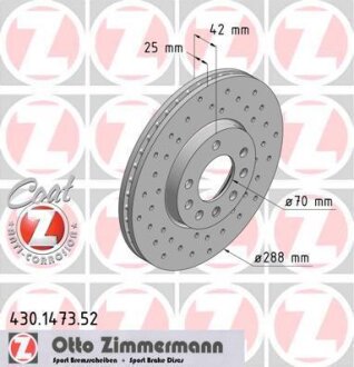 Диск гальмівний ZIMMERMANN 430.1473.52